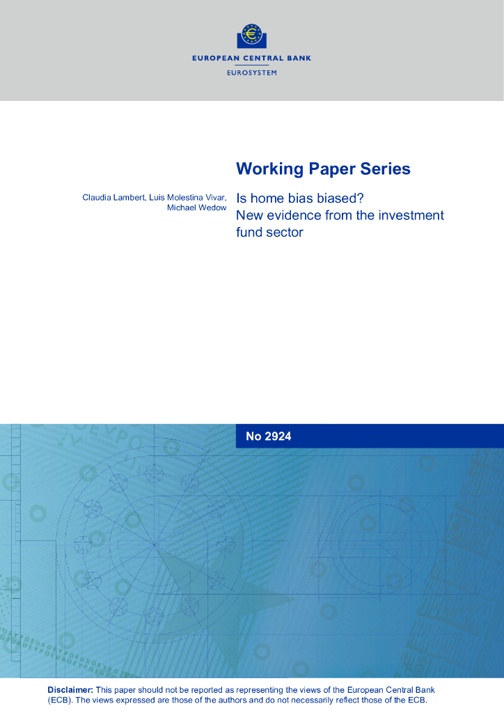 欧洲央行：家庭偏见有偏见吗？投资基金行业的新证据（英文版）