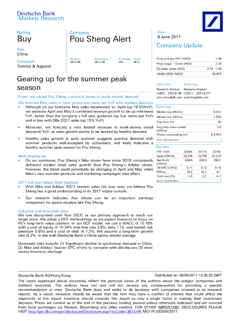 德意志银行：宝胜国际（03813）港股公司研究报告-Gearingupforthesummerpeakseason