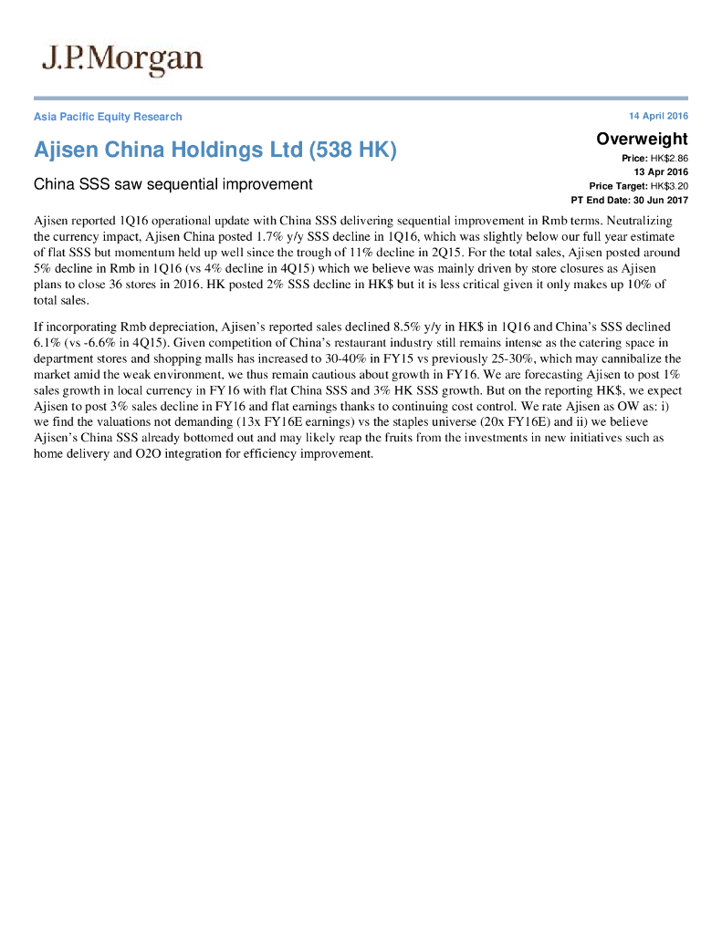 JP摩根资产管理公司亚洲：味千(中国)（00538）港股公司研究报告-ChinaSSSsawsequentialimprovement