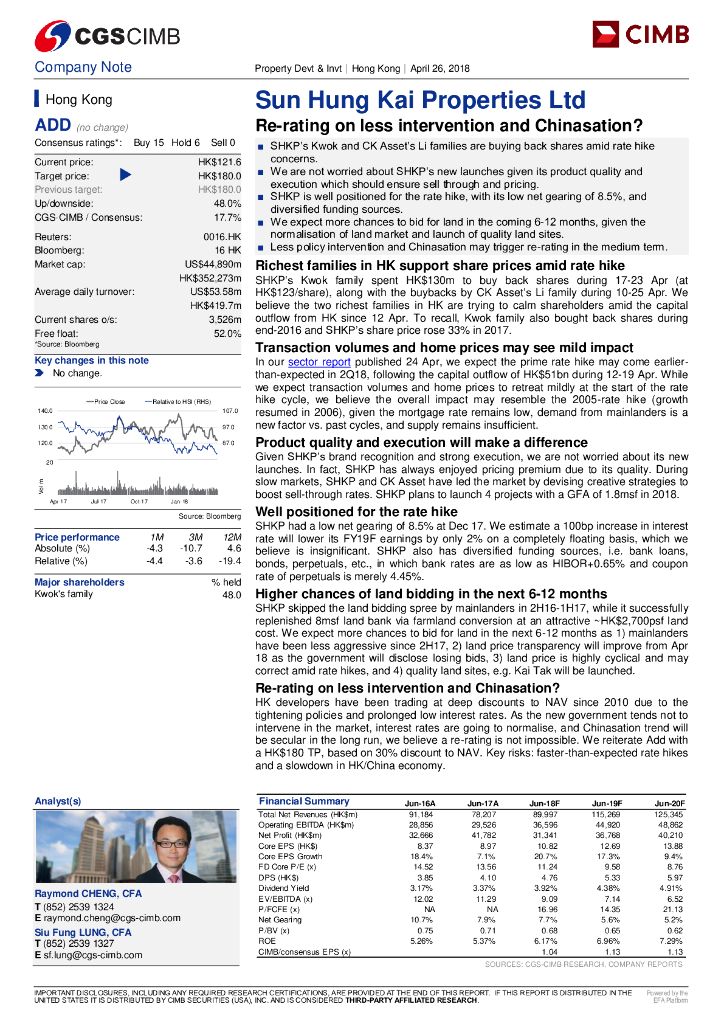 中国银河证券香港：新鸿基地产（00016）港股公司研究报告-Re-ratingonlessinterventionandChinasation?