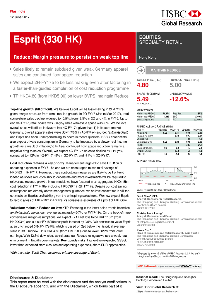 汇丰银行：思捷环球（00330）港股公司研究报告-Reduce:Marginpressuretopersistonweaktopline