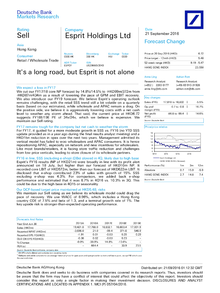 德意志银行：思捷环球（00330）港股公司研究报告-It'salongroad,butEspritisnotalone