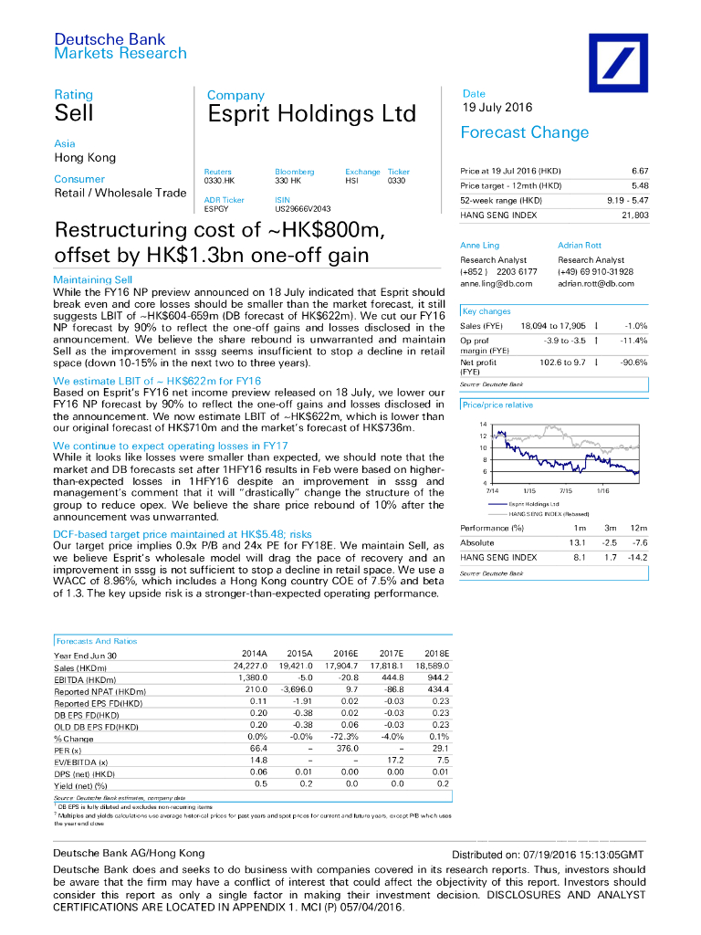德意志银行：思捷环球（00330）港股公司研究报告-Restructuringcostof~HK$800m,offsetbyHK$1.3bnone-offgain