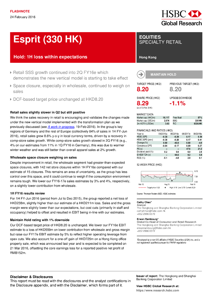 汇丰银行：思捷环球（00330）港股公司研究报告-Hold:1Hlosswithinexpectations