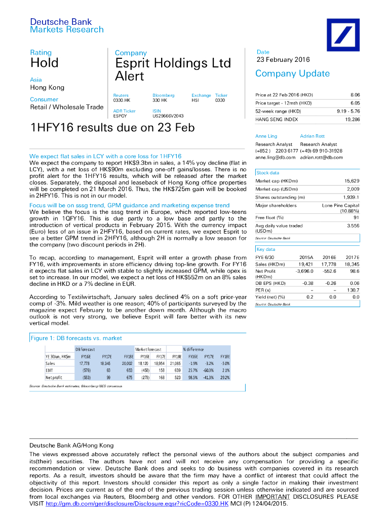 德意志银行：思捷环球（00330）港股公司研究报告-1HFY16resultsdueon23Feb