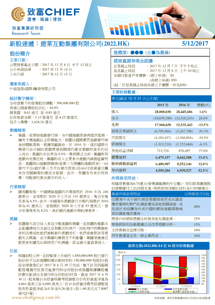 致富证券：游莱互动（02022）港股公司研究报告-新股速递：遊莱互动集团有限公司