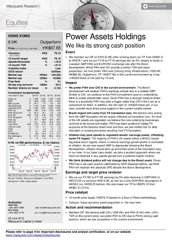 麦格理资本：电能实业（00006）港股公司研究报告-Welikeitsstrongcashposition