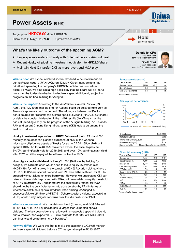 大和证券：电能实业（00006）港股公司研究报告-What’sthelikelyoutcomeoftheupcomingAGM?