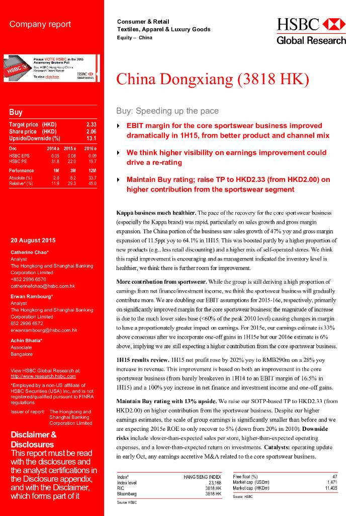 汇丰银行：中国动向（03818）港股公司研究报告-Buy:Speedingupthepace