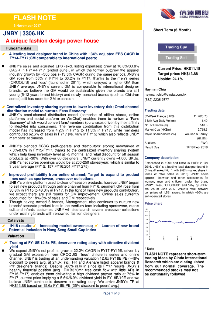 信达国际控股：江南布衣（03306）港股公司研究报告-Auniquefashiondesignpowerhouse