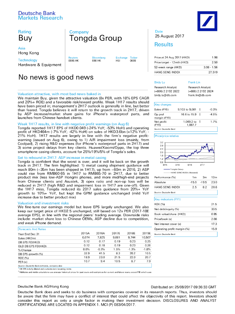 德意志银行：通达集团（00698）港股公司研究报告-Nonewsisgoodnews