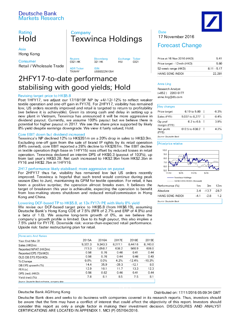 德意志银行：德永佳集团（00321）港股公司研究报告-2HFY17-to-dateperformancestabilisingwithgoodyields;Hold