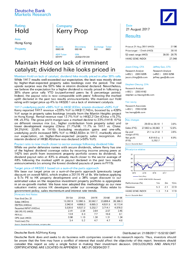 德意志银行：嘉里建设（00683）港股公司研究报告-MaintainHoldonlackofimminentcatalyst;dividendhikelookspricedin