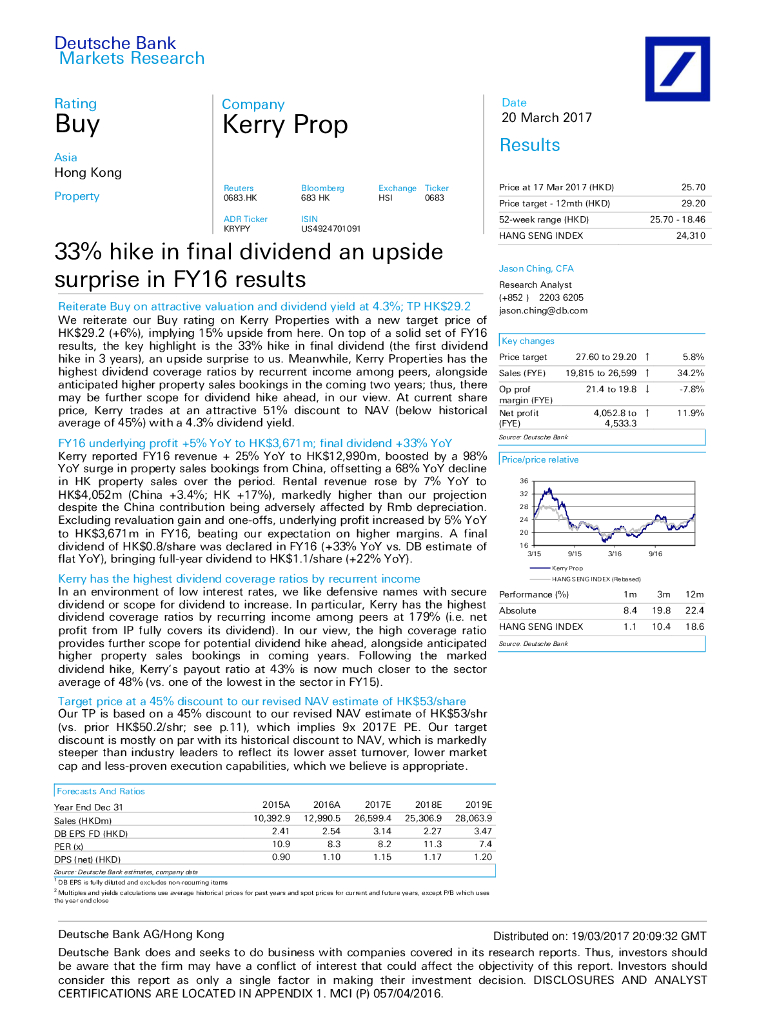 德意志银行：嘉里建设（00683）港股公司研究报告-33%hikeinfinaldividendanupsidesurpriseinFY16results