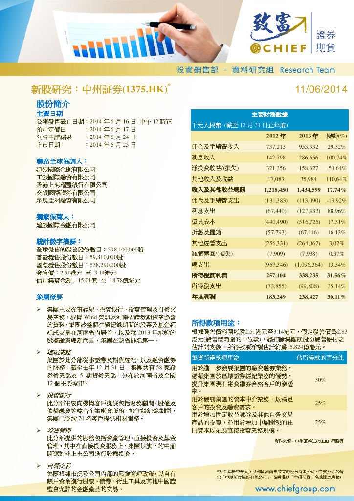 致富证券：中州证券（01375）港股公司研究报告-新股研究