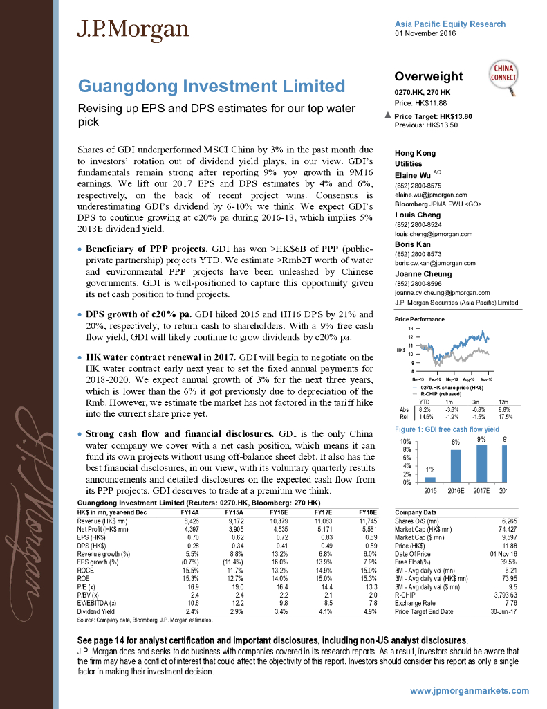 JP摩根资产管理公司亚洲：粤海投资（00270）港股公司研究报告-RevisingupEPSandDPSestimatesforourtopwaterpick
