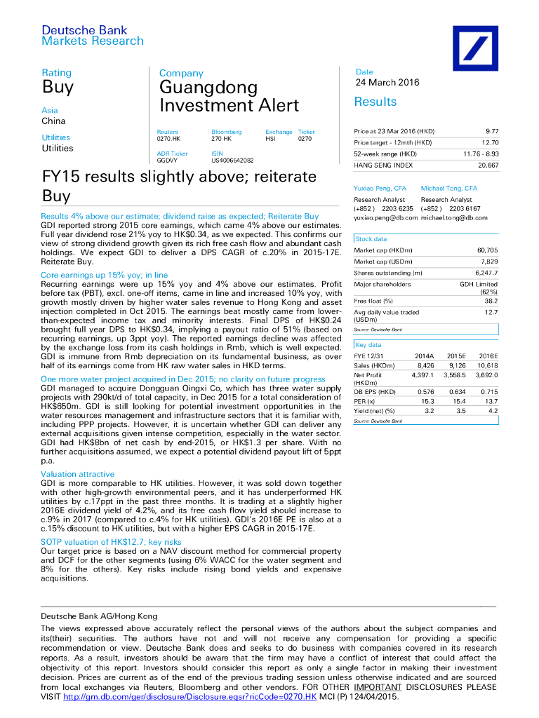 德意志银行：粤海投资（00270）港股公司研究报告-FY15resultsslightlyabove;reiterateBuy