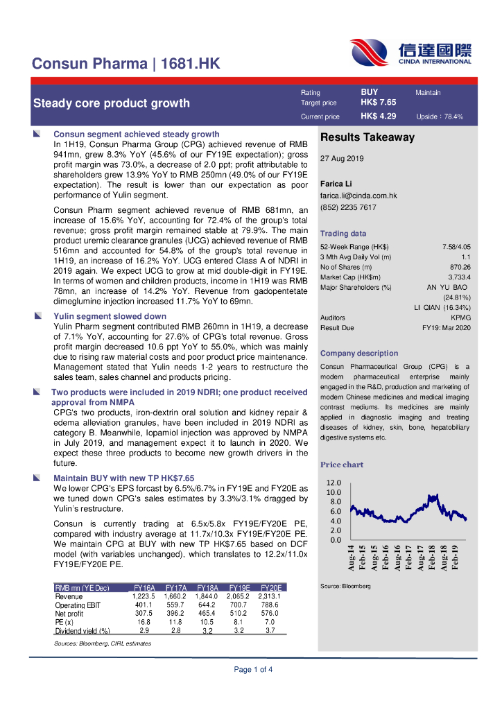 信达国际控股：康臣药业（01681）港股公司研究报告-Steadycoreproductgrowth