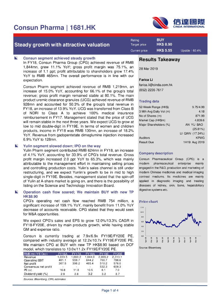 信达国际控股：康臣药业（01681）港股公司研究报告-Steadygrowthwithattractivevaluation