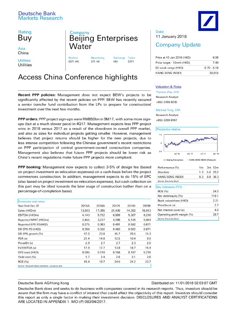 德意志银行：北控水务集团（00371）港股公司研究报告-AccessChinaConferencehighlights