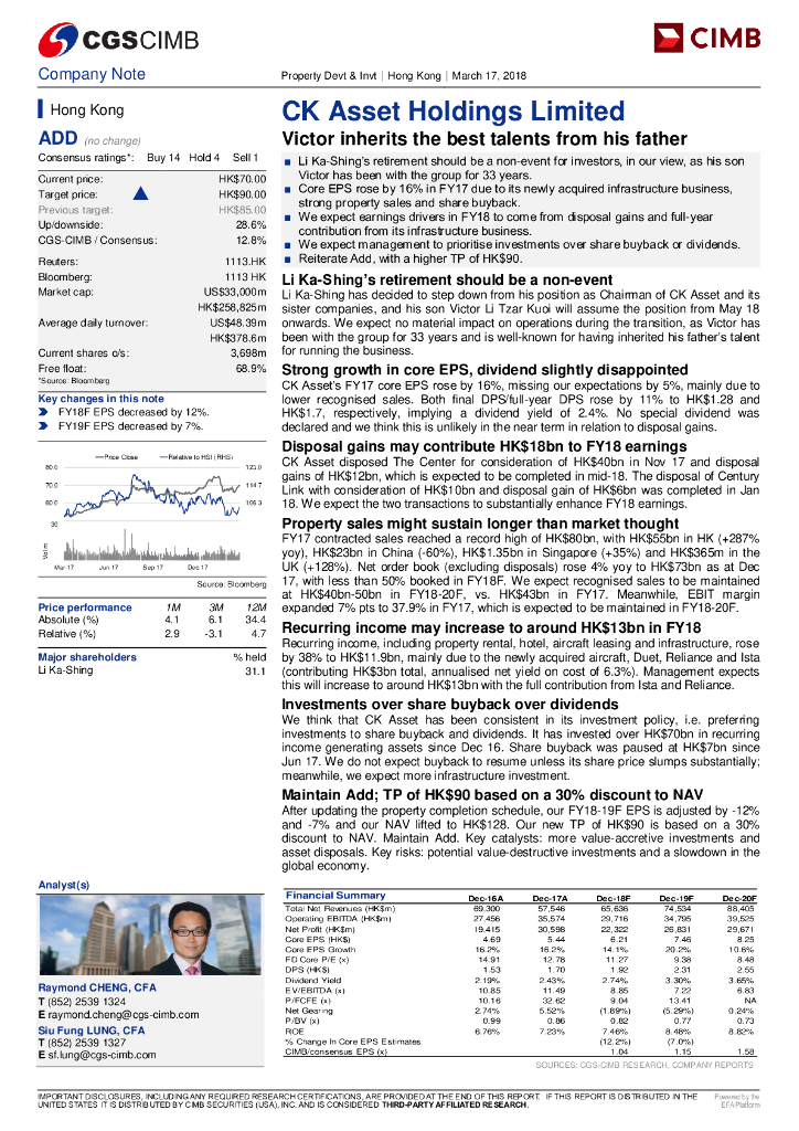 CIMBSECURITIES(SNG)：长实集团（01113）港股公司研究报告-Victorinheritsthebesttalentsfromhisfather