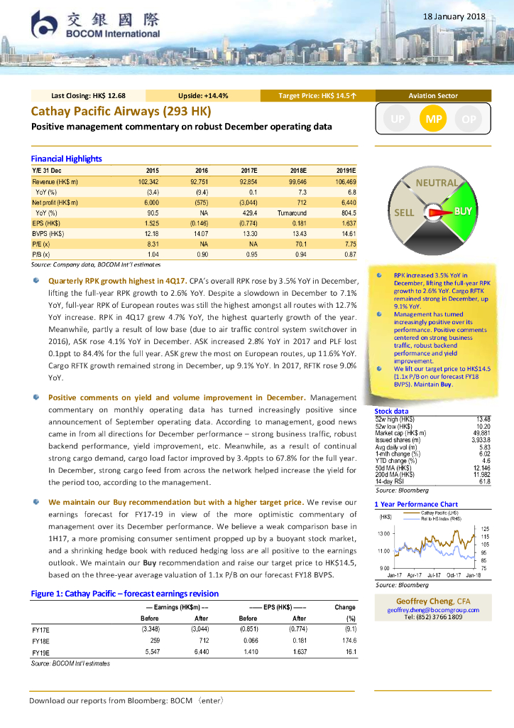 交银国际证券：国泰航空（00293）港股公司研究报告-PositivemanagementcommentaryonrobustDecemberoperatingdata