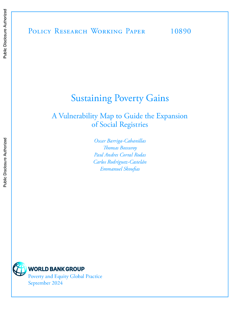世界银行：维持贫困收益：指导社会登记扩展的脆弱性地图（英文版）