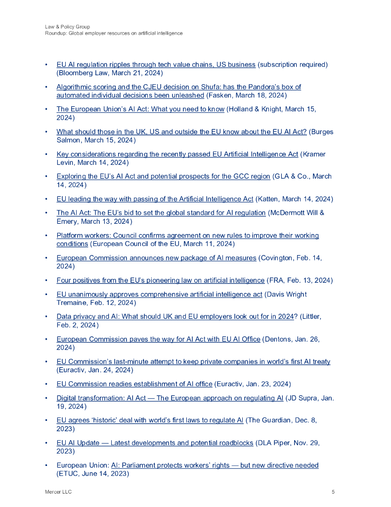 Mercer美世咨询：2024年全球雇主人工智能资源概览报告（英文版）_第8页