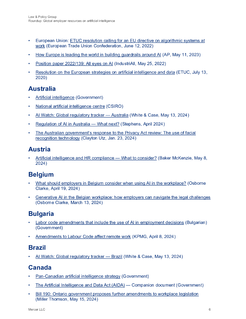 Mercer美世咨询：2024年全球雇主人工智能资源概览报告（英文版）_第9页