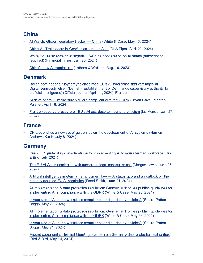 Mercer美世咨询：2024年全球雇主人工智能资源概览报告（英文版）_第10页