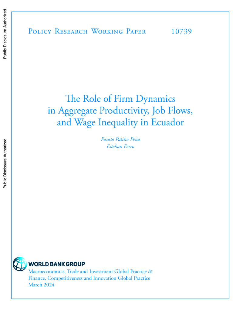 世界银行：企业动态在厄瓜多尔总生产力、就业流动和工资不平等中的作用（英文版）