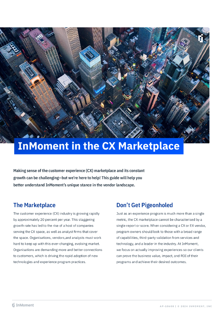 InMoment：2024年在cx市场的早期报告（英文版）海报
