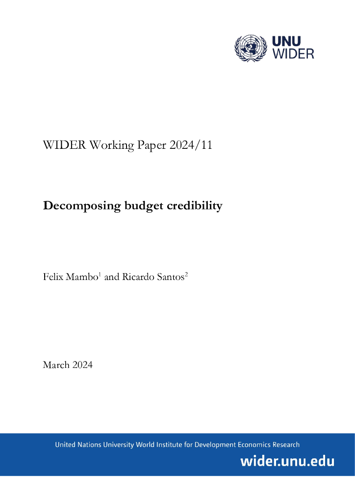世界发展经济研究所：分解预算可信度（英文版）