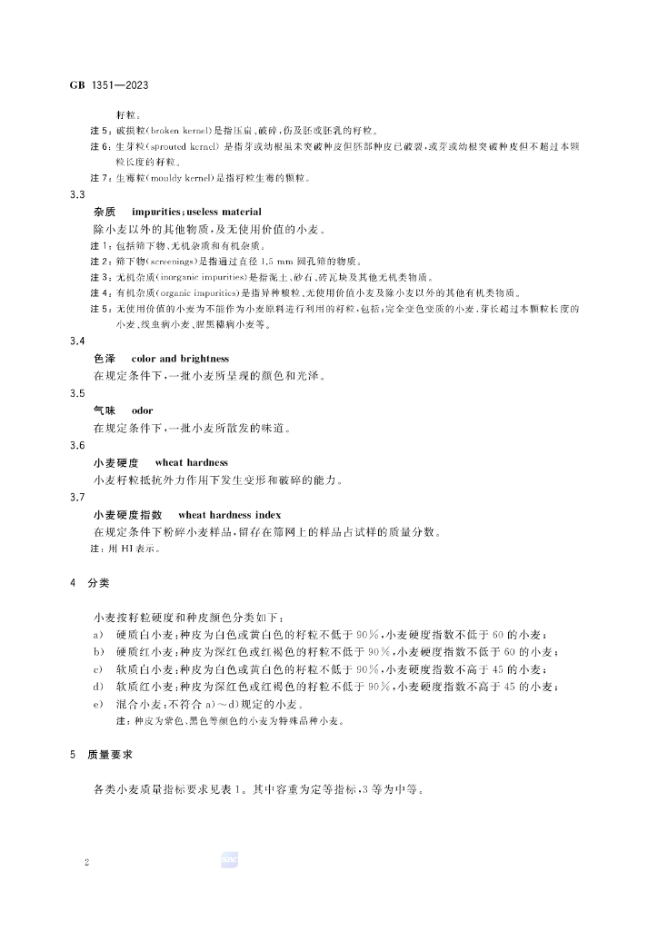 GB 1351-2023 标准预览