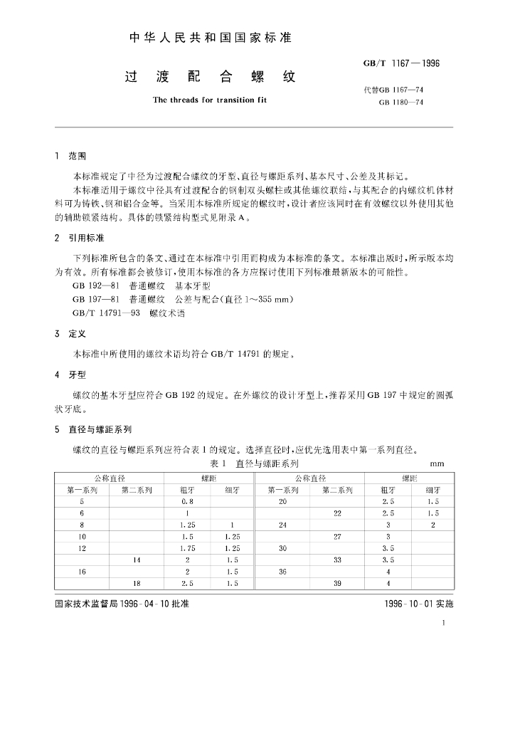 GB/T 1167-1996 标准预览