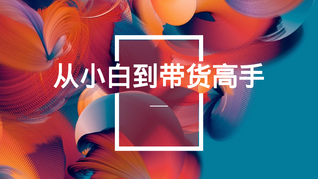 从小白到带货高手