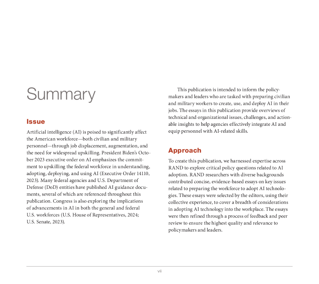 Rand兰德：2024年以人工智能引领-美国文职和军事领导人关于加强人工智能劳动力的见解报告（英文版）_第7页