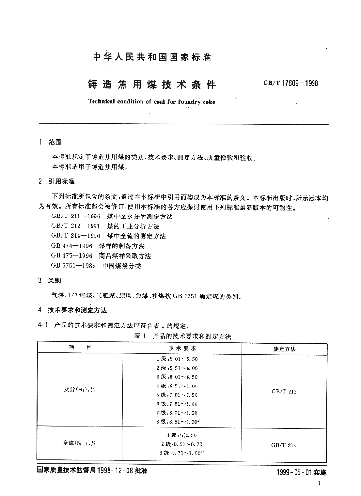 GB/T 17609-1998 标准预览