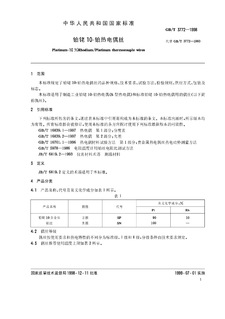 GB/T 3772-1998 标准预览