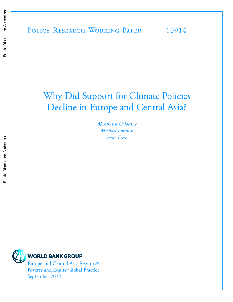 世界银行：为什么欧洲和中亚对气候政策的支持率下降？（英文版）