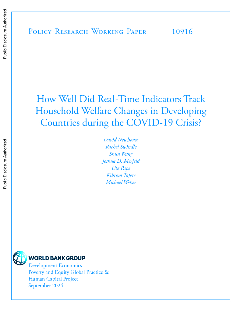 世界银行：实时指标追踪新冠肺炎危机期间发展中国家家庭福利变化的情况如何？（英文版）