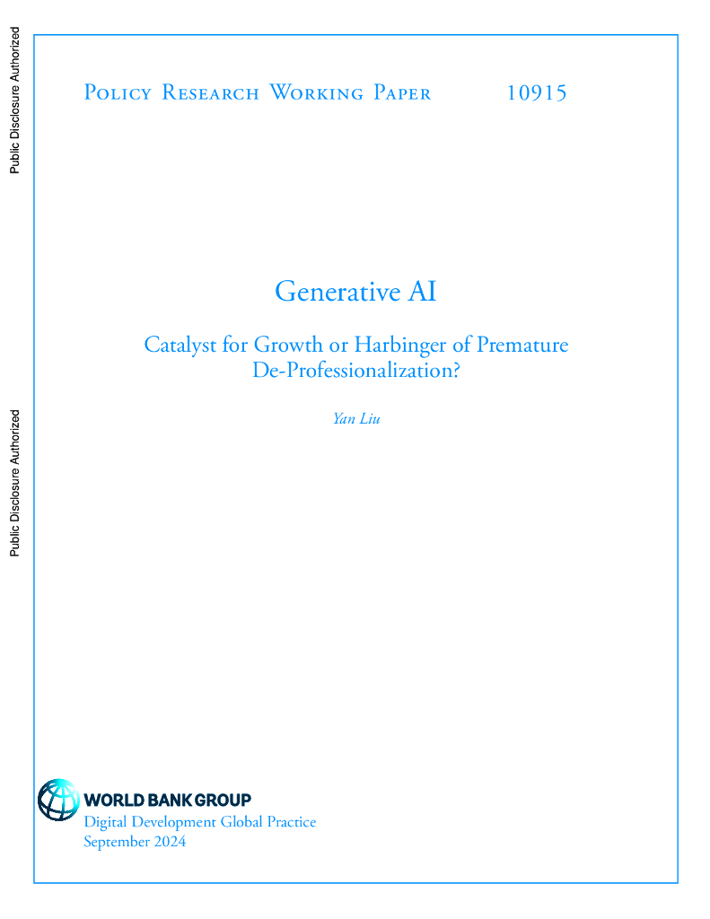 世界银行：生成型人工智能：增长的催化剂还是过早去专业化的先兆？（英文版）