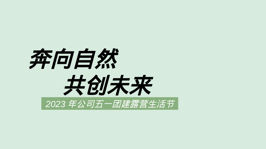 五一团建露营生活节“奔向自然 共创未来”主题活动策划方案