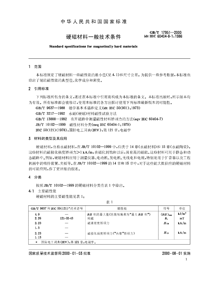 GB/T 17951-2000 标准预览