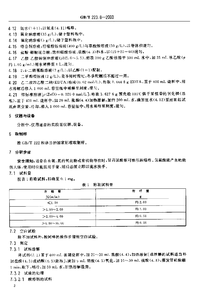 GB/T 223.8-2000 标准预览