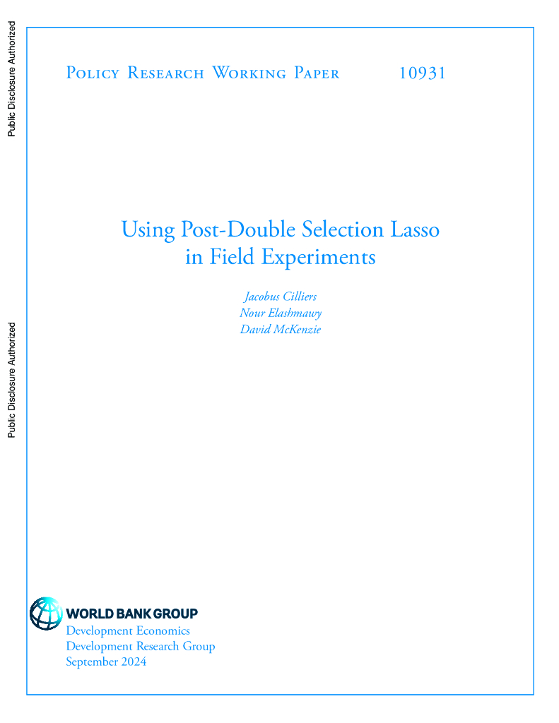 世界银行：后双重选择拉索在田间试验中的应用（英文版）