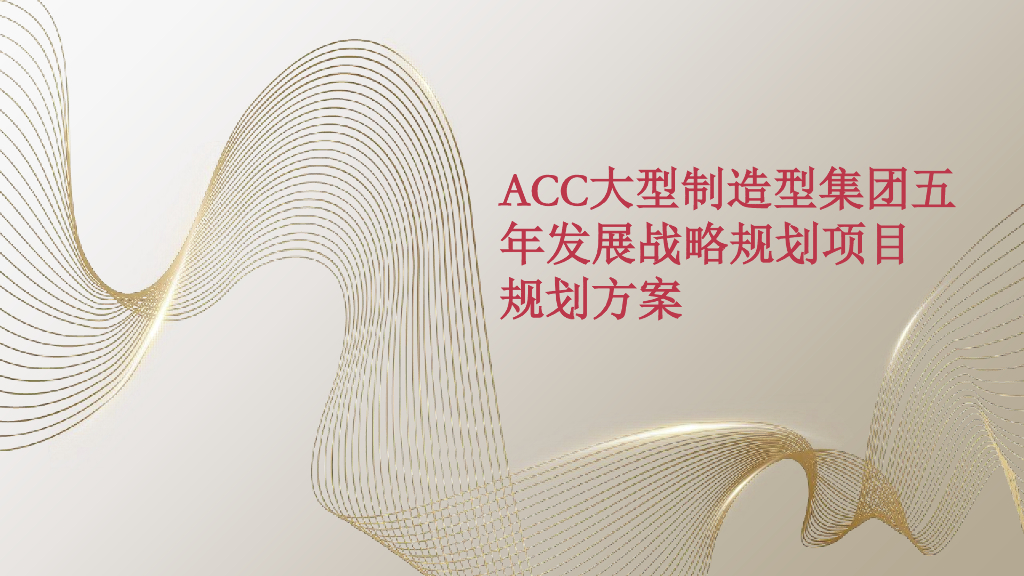 ACC大型制造型集团五年发展战略规划项目规划方案