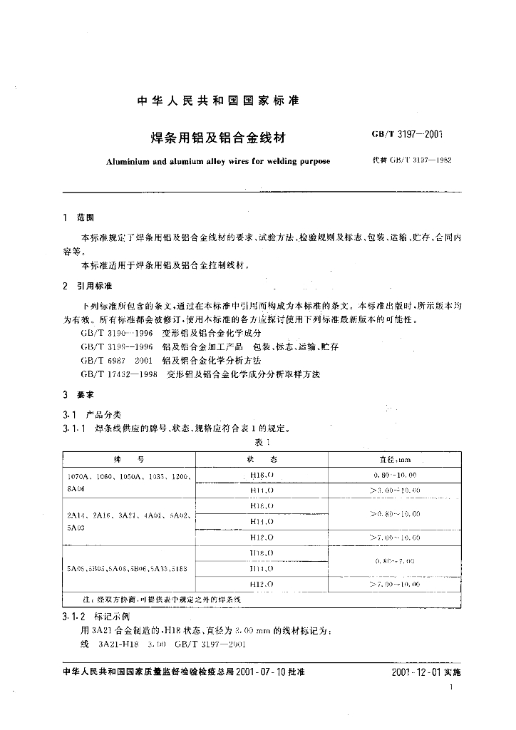 GB/T 3197-2001 标准预览