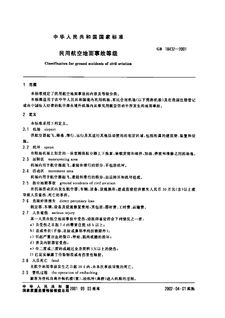 GB 18432-2001 标准预览