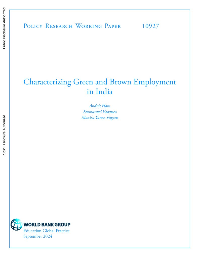 世界银行：印度绿色与棕色就业特征研究（英文版）